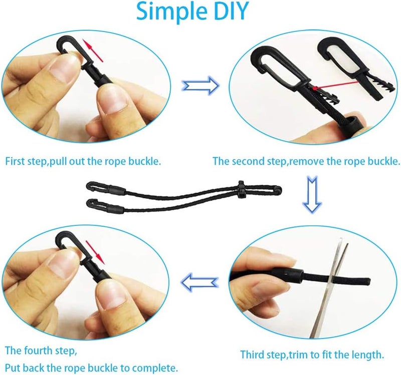 Cooklaza Mask Extender Lanyard,Anti-Tightening Comfortable Ear Strap Extension Hook Black 4 PCS - Image 3